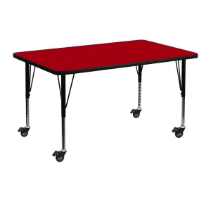 30x48 REC Red Activity Table XU-A3048-REC-RED-T-P-CAS-GG