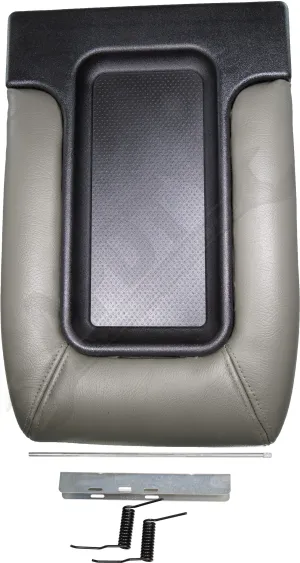 APDTY 035924 Center Console Lid Faux Leather Armrest Replacement Kit Light Gray