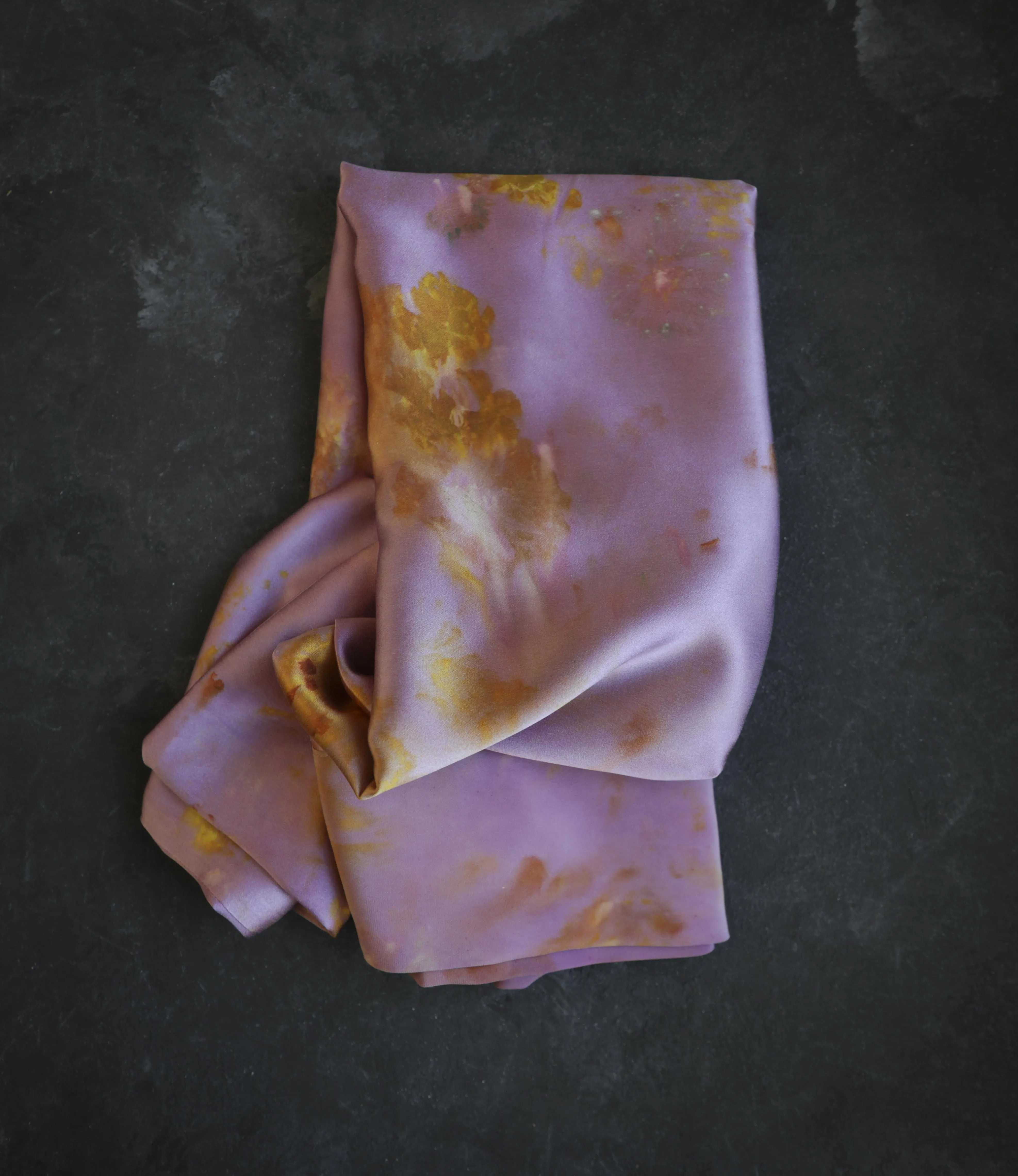 Botanical Print Naturally Dyed Silk Pillowcase / MAGENTA