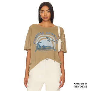 Coastal Cowgirl - Oversized Tee - Camel Gold