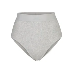 COTTON RIB BRIEF | LIGHT HEATHER GREY