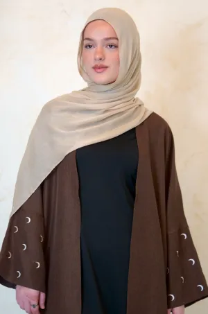 Cream Fringe Edge Modal Hijab