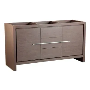 Fresca FCB8119GO Allier 60" Gray Oak Modern Double Sink Bathroom Cabinet