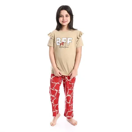 Girls' Cotton Pajama Set - Cozy, Soft, And Breathable Sleepwear For Little Dreamers