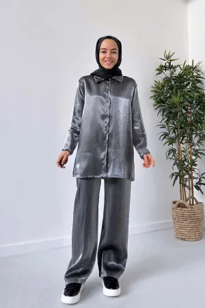 Ka Hijab Women's Satin Gray Set Hijabs