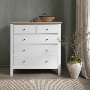 Leines 2 3 Chest of Drawers in White & Oak