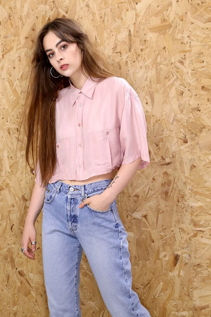 LOOT LABEL Pink Blush Vintage Silk Shirt