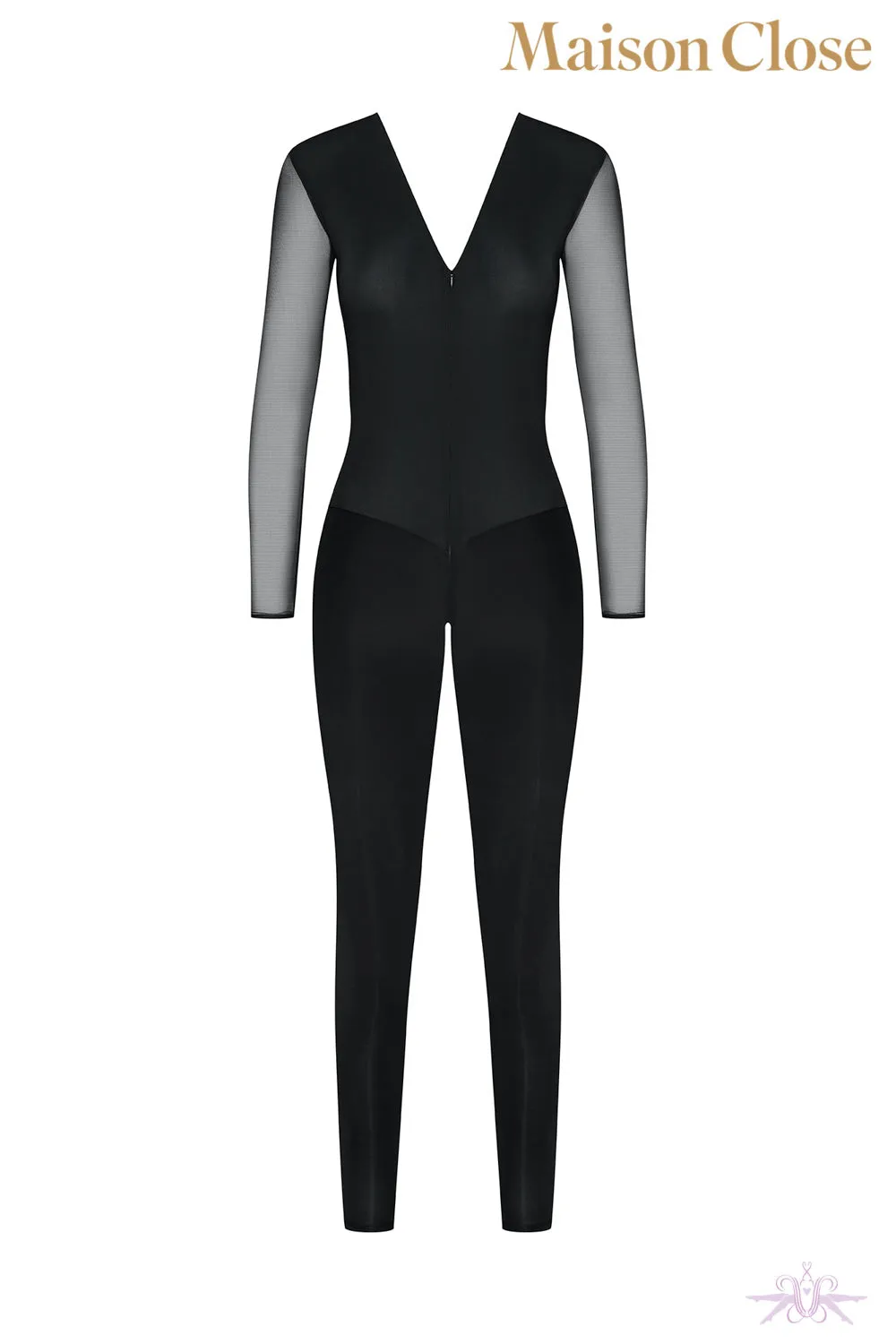 Maison Close Pure Tentation Long Sleeved Black Catsuit