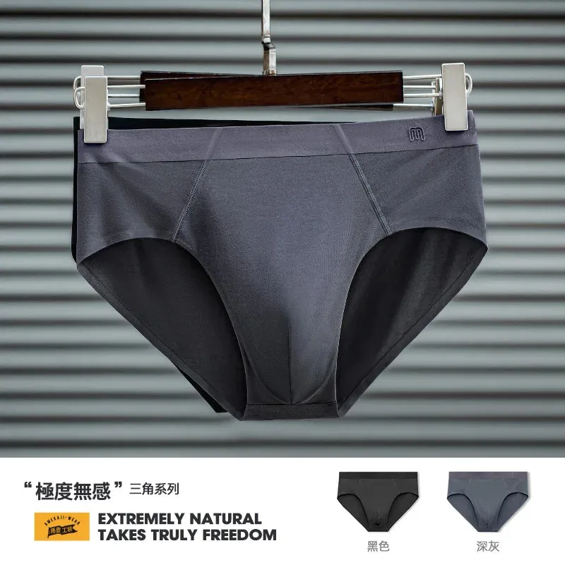 Men's Modal Non-marking Breathable Underpants Solid Mid-Rise Stretch Underwear