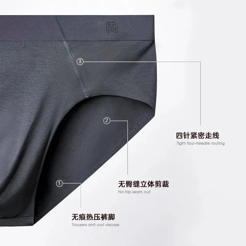 Men's Modal Non-marking Breathable Underpants Solid Mid-Rise Stretch Underwear