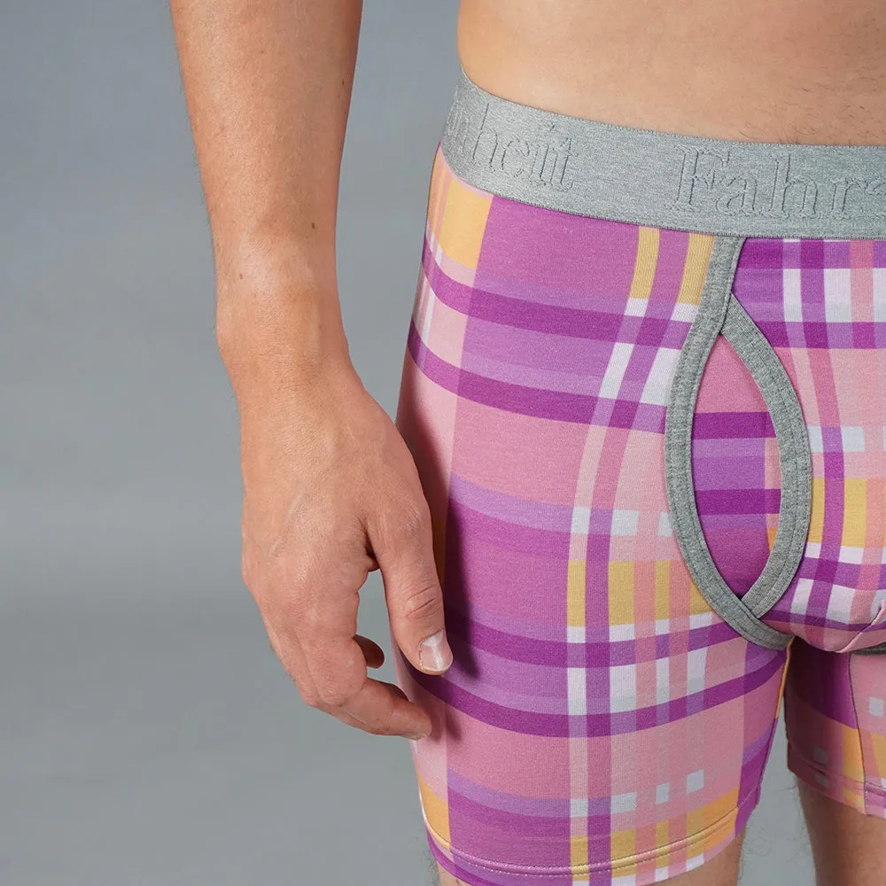 Newman Boxer Brief | Plaid Purple/Grey