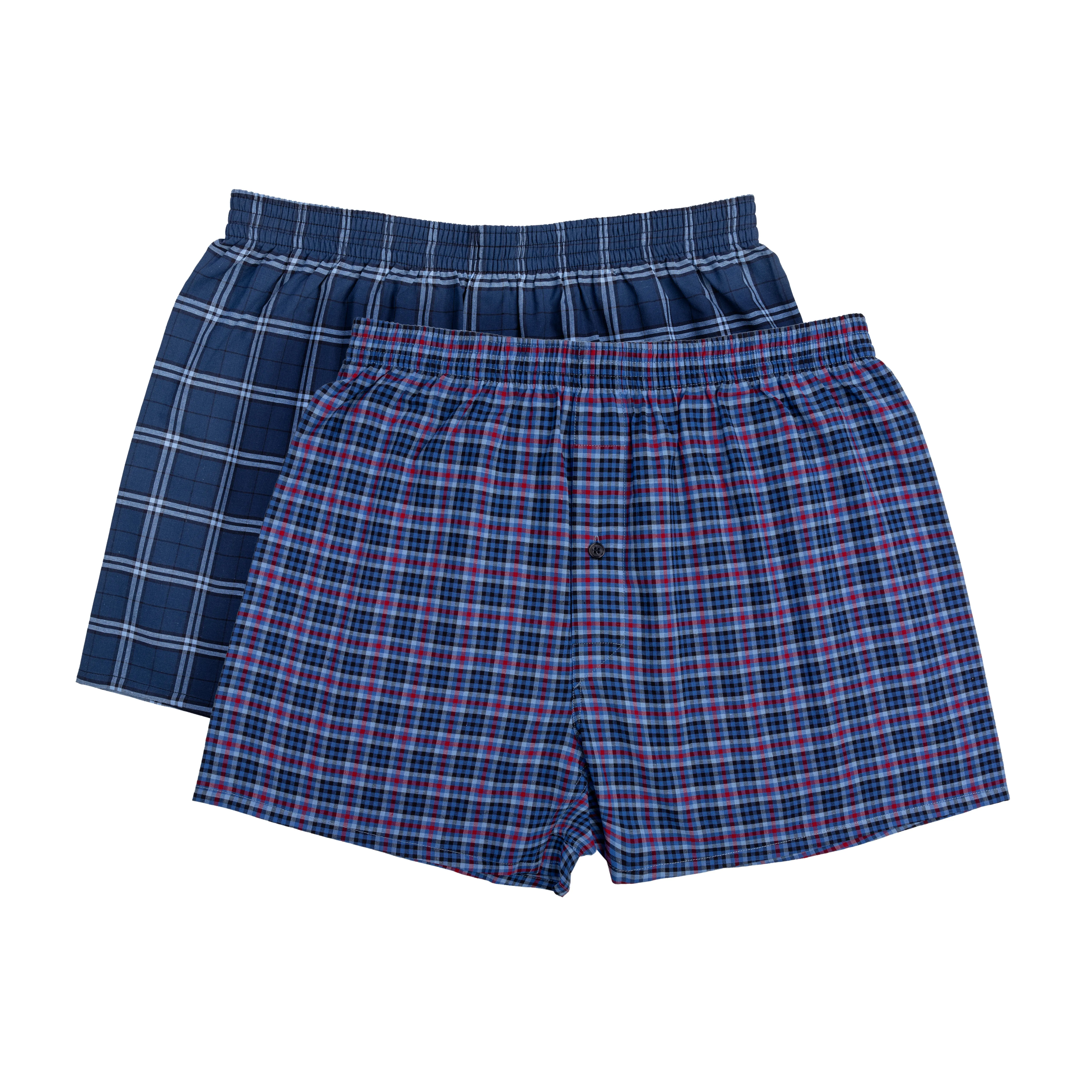 Premium Cotton Woven Boxer Shorts - 2 Pack