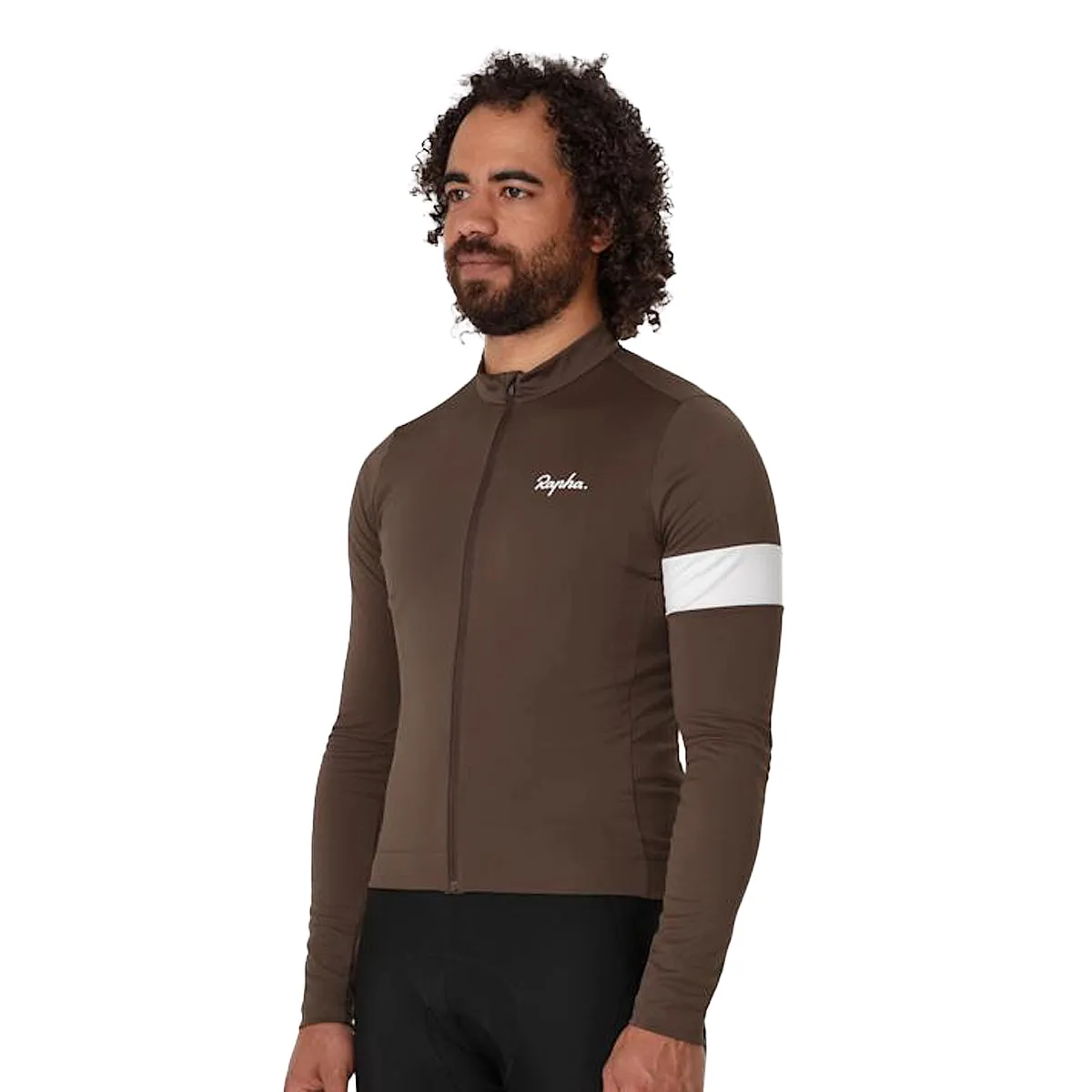 RAPHA Core Thermal Long Sleeve Jersey - DCW Deep Coffee/White