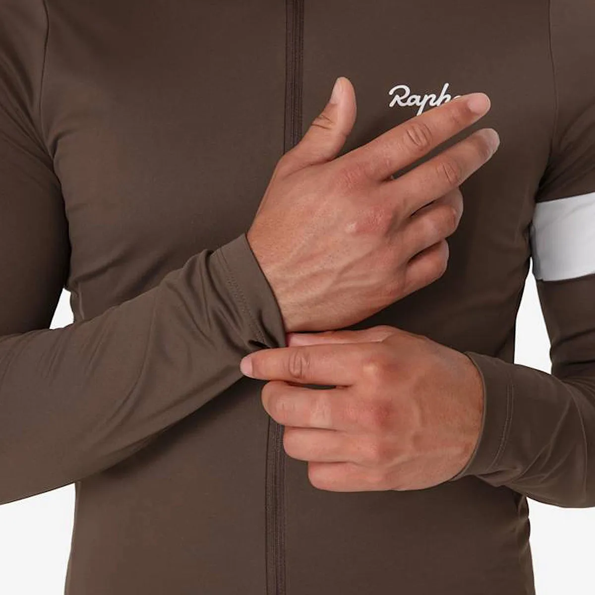 RAPHA Core Thermal Long Sleeve Jersey - DCW Deep Coffee/White