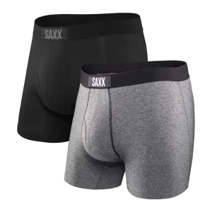 Saxx Men's Vibe Boxer Brief 2Pk- Black/Grey