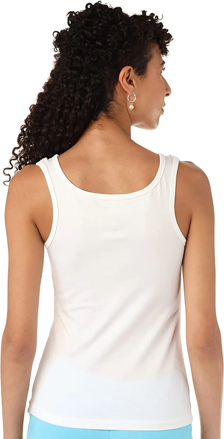 Women Tank Top Wide Strap - White